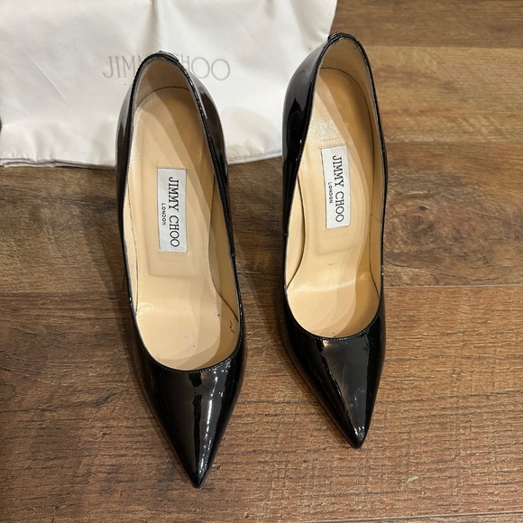 Jimmy Choo Anouk black pat 120mm - Picture 2 of 10